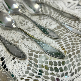 Чайные ложки "Пламя" Кольчугинский завод. Мнц с серебрением. Винтаж, СССР. Цена 6шт. Картинка 3